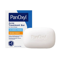 PanOxyl Acne Treatment Bar with 10% Benzoyl Peroxide - 4oz: No Fragrance Added, Dye-Free, Vegan, For Acne-Prone Skin