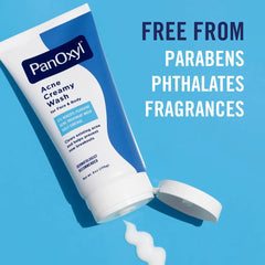 PanOxyl 4% Benzoyl Peroxide Acne Creamy Wash for Face & Body - Unscented - 6oz: Whole Body, Paraben-Free, Acne-Prone